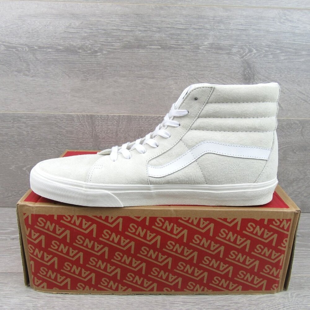 Vans Sk8-Hi Suede Sneakers Mens Size 13 Blanc De Blanc NEW - Picture 4 of 16